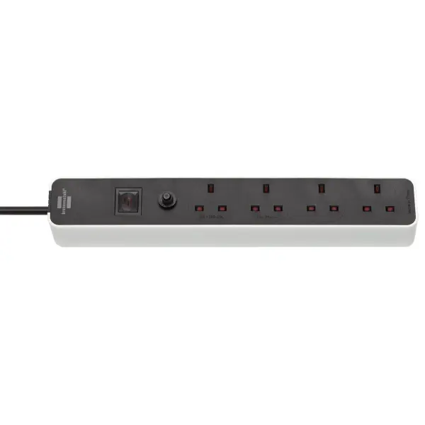 BRENNENSTUHL Ecolor FB 4 Gang Mains Extension Lead - White Black 5m Black/White
