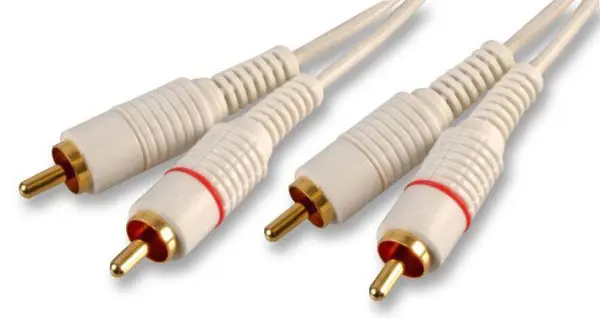 PRO SIGNAL - 2x Phono (RCA) Stecker auf 2x Stecker Kabel, 3m weiß