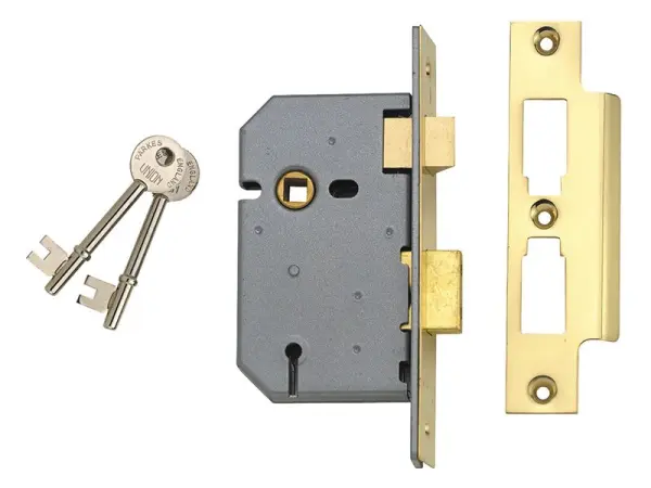UNION 2277 3 Lever Mortice Sashlock, Satin Chrome, 77.5mm