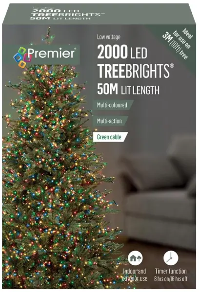 RARAION 2000 LED Vánoční světla, vícebarevná, 50m, časovač