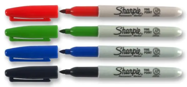 SHARPIE Fine Bullet Tip Permanent Markers, Pack of 4 Assorted Colours