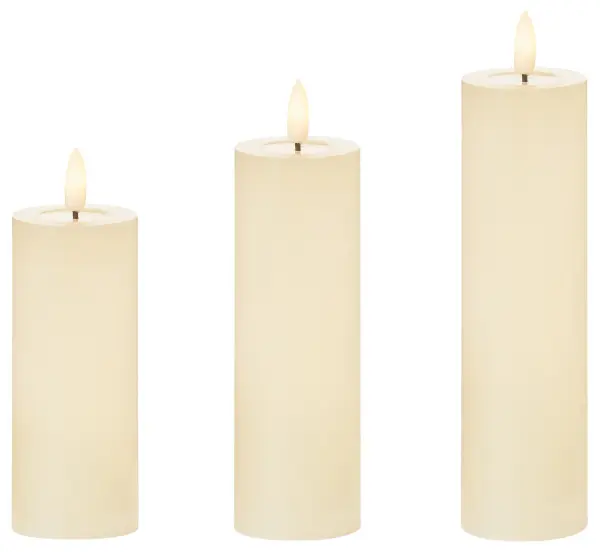 Premier Cream FlickaBright Melted Pool Effect Candles Set of 3