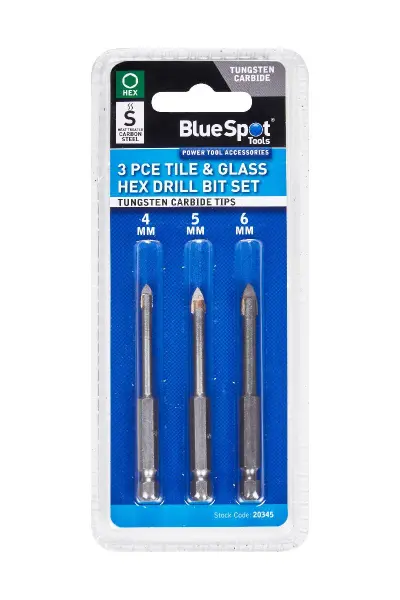 Blue Spot Tools 3件套瓷砖玻璃六角钻头组 (4-6mm)