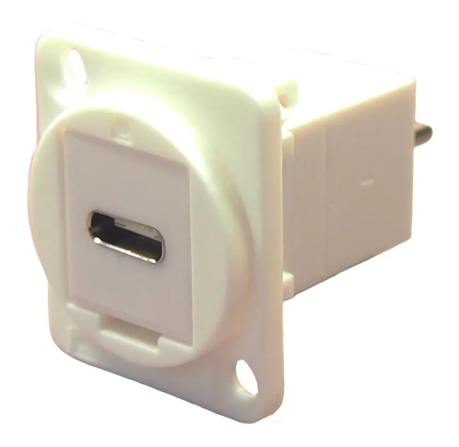 CLIFF Adaptador de Paso USB C Macho-Hembra, Blanco, Plástico