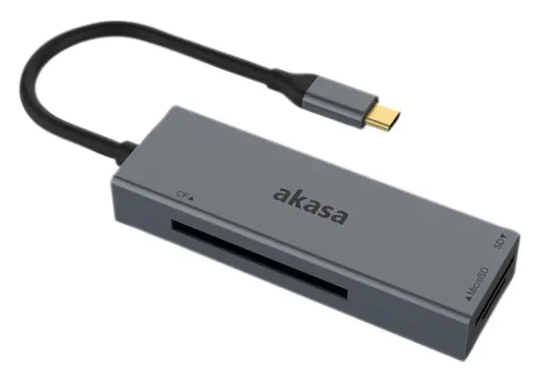 AKASA USB-C 3-in-1 マルチカードリーダー SDHC/SDXC & CF対応