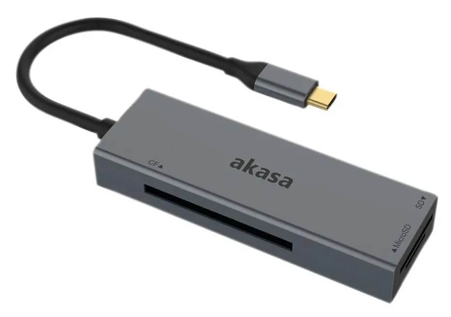 AKASA USB-C 3-in-1 マルチカードリーダー SDHC/SDXC & CF対応