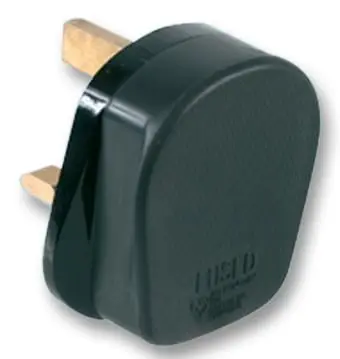 PRO ELEC 13A Rubber Plug Top, Black, BS1363 Compliant