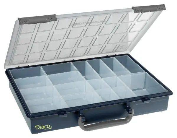 Raaco Assorter Box 55, 17 Compartments, Blue, 57mm x 338mm x 261mm