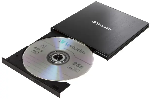 Verbatim Slim External Blu-ray / DVD Writer, Black