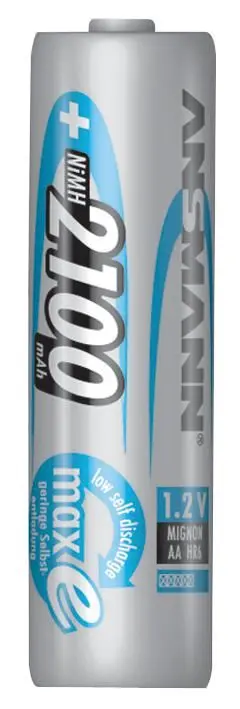 Piles rechargeables NiMH ANSMANN AA 2100mAh, lot de 4