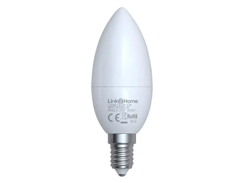Link2Home Ampoule LED E14 WiFi Dimmable, Blanc + RGB, 400 lm, 5W