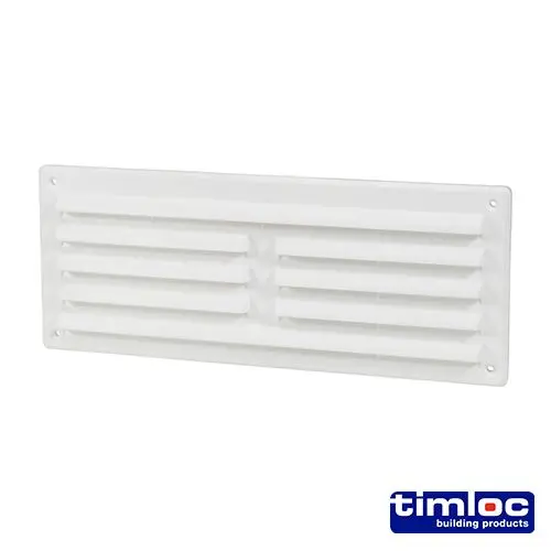 Timco 內置塑膠百葉通風口連防蟲網 - 白色 - 1207WF (尺寸260 x 104 - 1個)