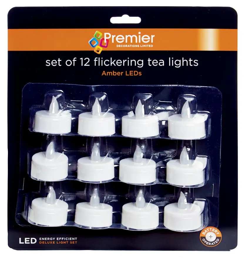 Ensemble de veilleuses LED scintillantes RARAION, lot de 12 avec piles incluses