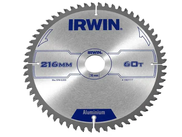 IRWIN Aluminium Circular Saw Blade, 216mm, 60T TCG