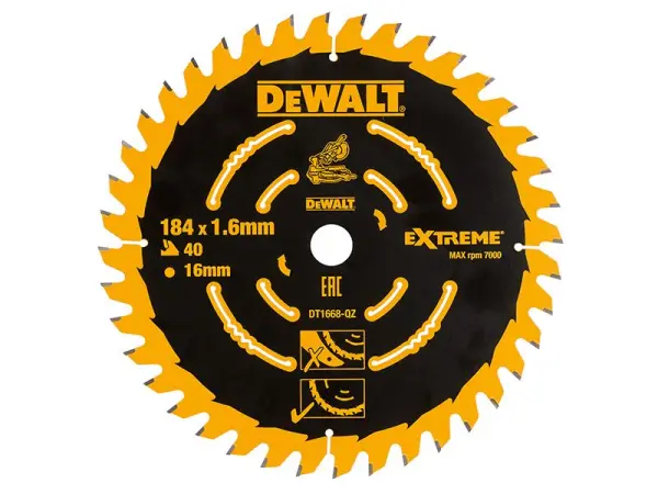 Lâmina DeWalt para Serra de Esquadria sem Fios - 184mm, 40 Dentes, Acabamento F
