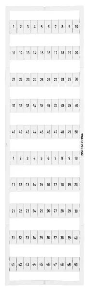 WAGO Marking Card, 1 to 50