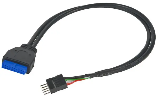 AKASA USB 3.0 naar USB 2.0 Moederbord Adapterkabel, 300mm, Zwart
