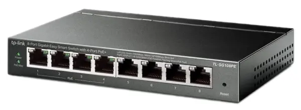 TP-Link Switch Gigabit Inteligente 8 Portas com PoE+ (64W)