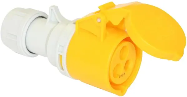PCE 32A 110V CEEケーブルマウントソケット 2P+E イエロー IP44