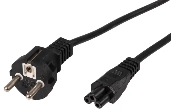 Euro Plug to IEC C5 Mains Lead 2.5A 2m Black