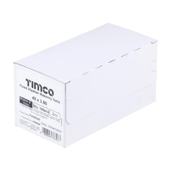 Timco - Clou à tête large pour maçonnerie trempé - 40 x 3,50