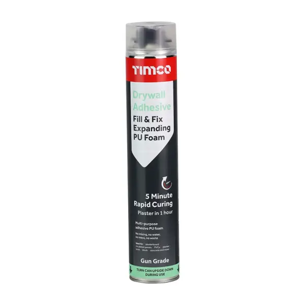 Timco Drywall Adhesive Fill & Fix Expanding PU Foam, 750ml