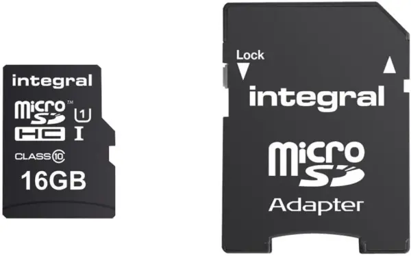 Carte mémoire MicroSDHC INTEGRAL UltimaPro Classe 10 avec adaptateur SD, 16 Go,