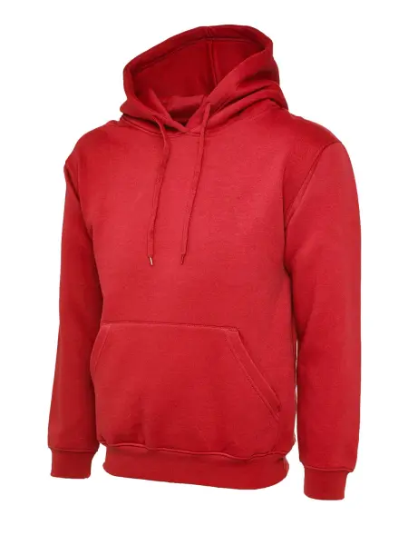Uneek Unisex Classic Hooded Sweatshirt - Red - XL