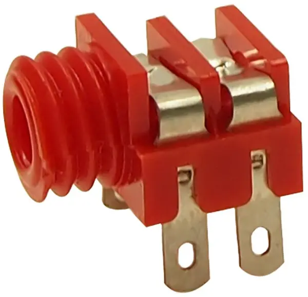 CLIFF 3.5mm Panel-Mount Mono Jack Socket, Solder Tags, Red