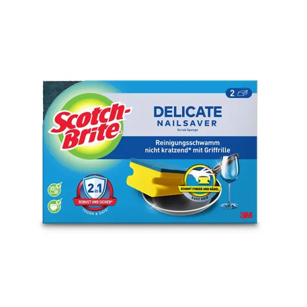 Scotch-Brite Delicate Scrub Sponge Nail Saver 2-Pack