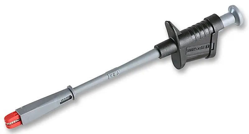 TENMA 6A 4mm フレキシブルワニ口クリップ ブラック