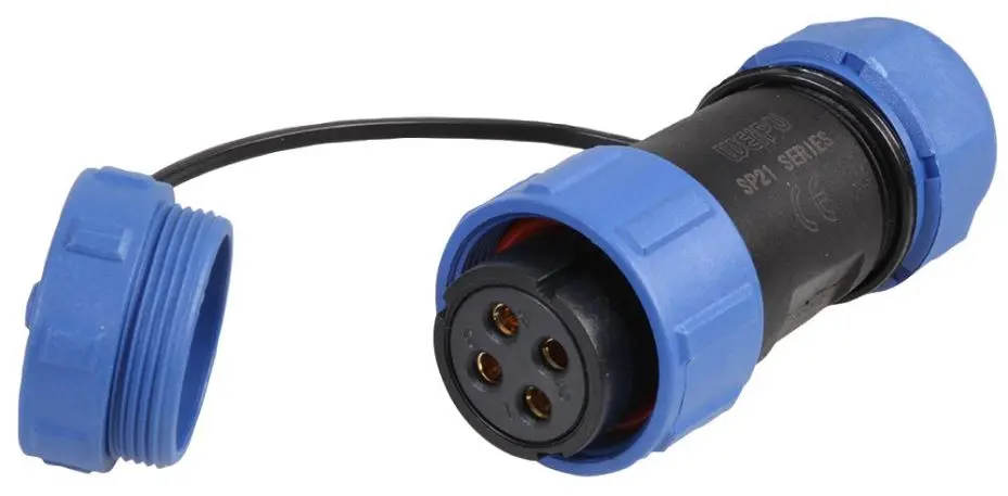 PRO ELEC - Connecteur femelle à 4 pôles fileté en ligne, IP68, 7-12mm