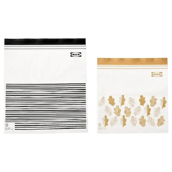 IKEA ISTAD Buste richiudibili, nere/gialle, 2,5/1,2 litri (Confezione da 50)