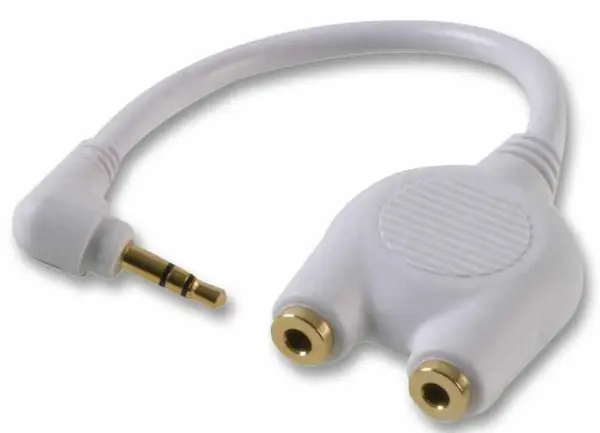 Pro Signal Divisor de Áudio Stereo Macho em Ângulo Reto para 2 Fêmeas 3.5mm