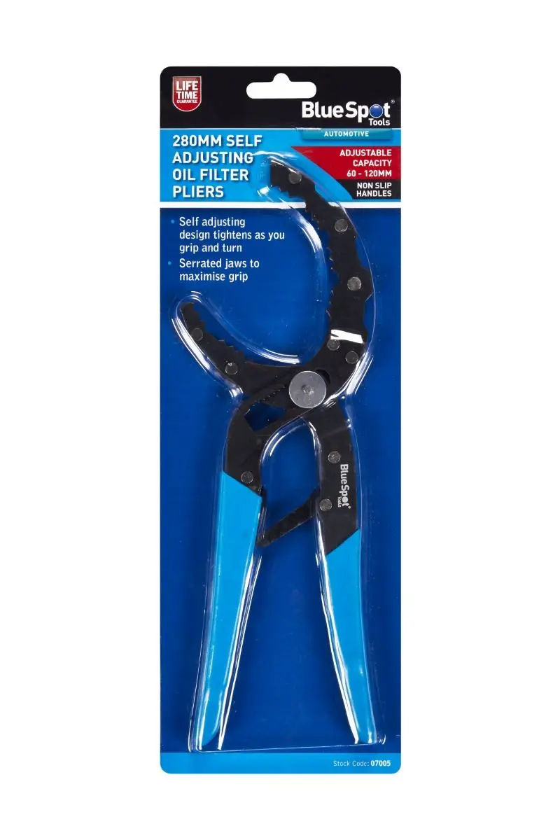Blue Spot Tools Pinze Autoregolabili per Filtri Olio 280mm (60-120mm)