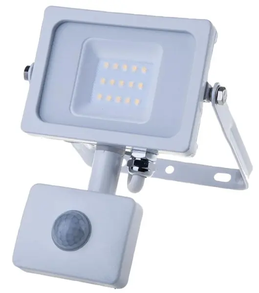 V-TAC 10W LED Floodlight with PIR, White, 6400K, 800lm