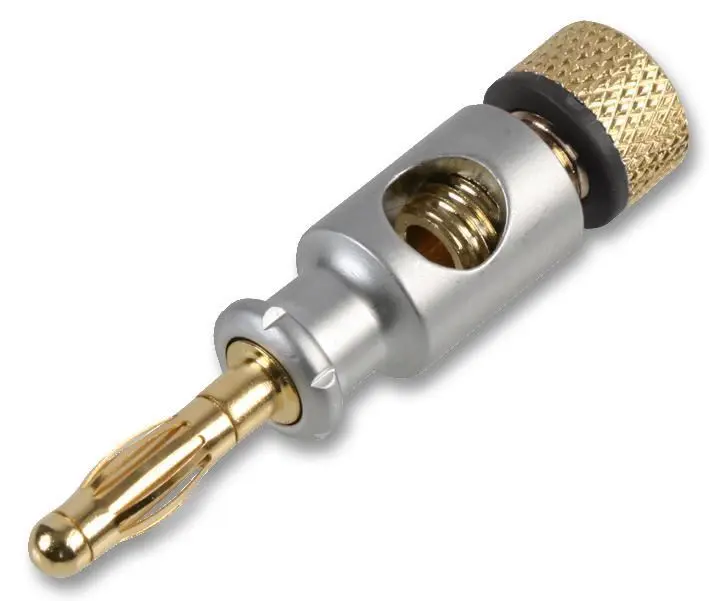 PRO SIGNAL 4mm Plug, Chroom/Goud, Zwart