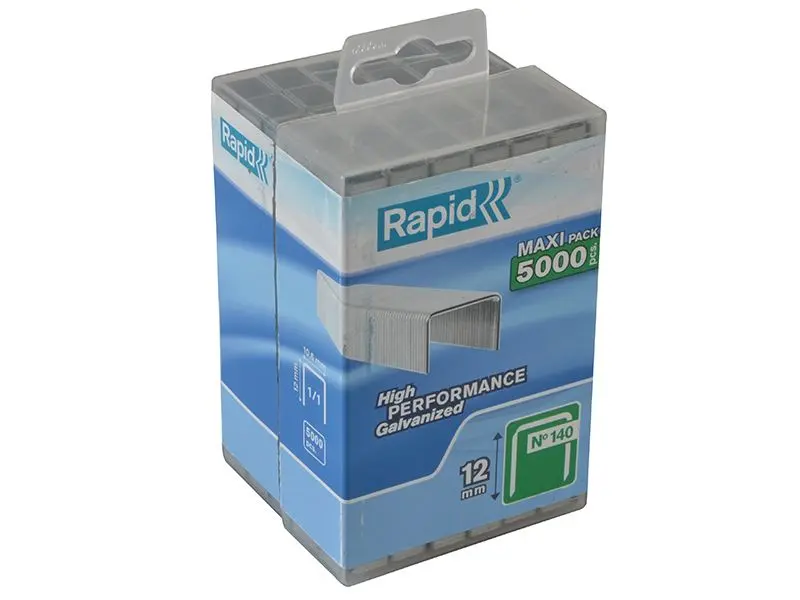 Rapid 140/12 12mm Galvanised Staples (5000 Pack)