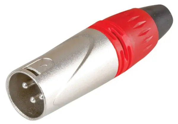 PRO SIGNAL - 3-Poliger XLR-Stecker, Silber/Rot