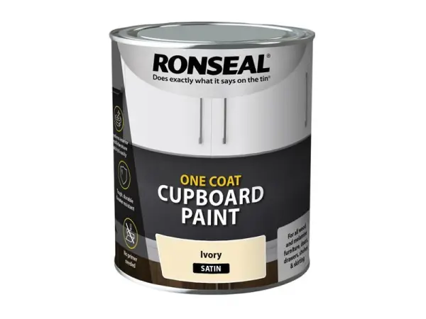Ronseal Tinta para Armários Uma Demão - Marfim Satinado, 750ml