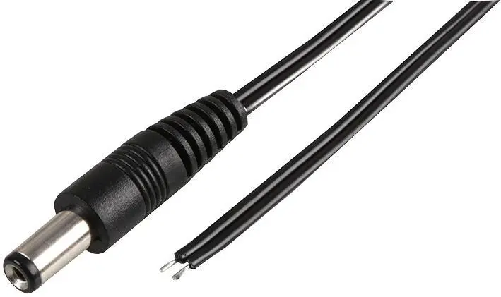 PRO POWER 2.1mm DC Plug to Bare Ends Power Lead, 1.5m, Black