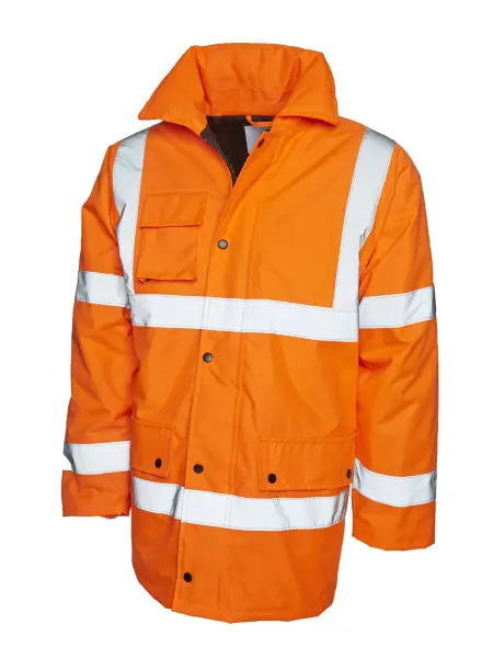 Uneek Unisex High-Vis Road Safety Jacket - Orange, Size M