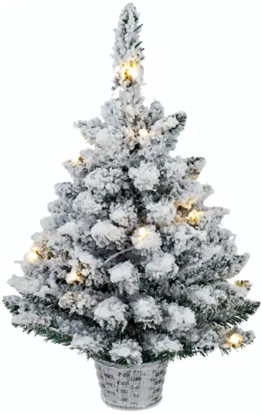 Raraion 60cm Pre-Lit Tabletop Christmas Tree with 15 LEDs