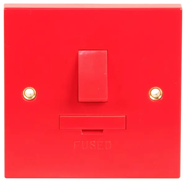 Essentials Fused Connection Unit, Double Pole, 3A, Red