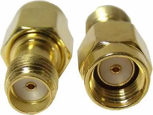 RF Solutions SMA RP Plóg go Sócmhainn SMA, Plátáilte le hÓr, 50 Ohm