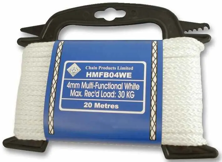 RARAION Corda in Polipropilene Intrecciato 4mm x 20m, Bianca