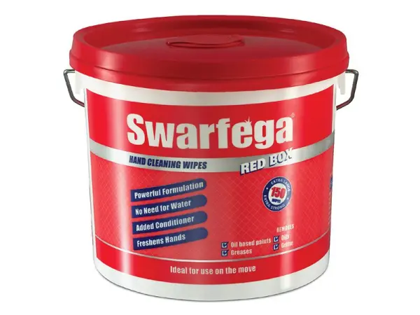 Swarfega® Toallitas Limpiadoras Profesionales Red Box, Paquete de 150