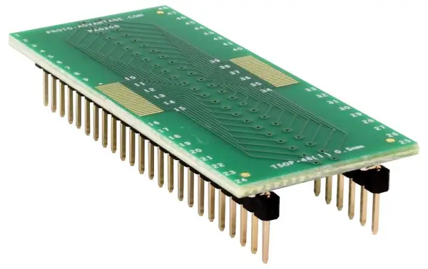 Proto-Advantage TSOP-48 to DIP-48 SMT Adaptor, 0.5mm Pitch, 43mm x 33mm x 15mm