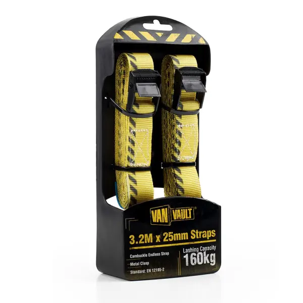 Van Vault Pack x2 de Correa Sin Fin 3.2m x 25mm con Hebilla