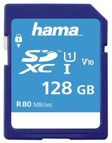 HAMA 128GB Class 10 SDXC UHS-1 메모리 카드, 80MB/s
